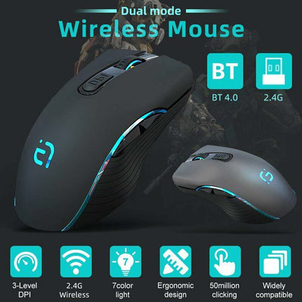 2.4G Bluetooth Wireless Mouse Single Dual Model Rechargeable Silent