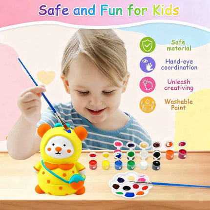Set of 10 Bagged Bears Paint Your Own Decorations Arts Crafts DIY Set