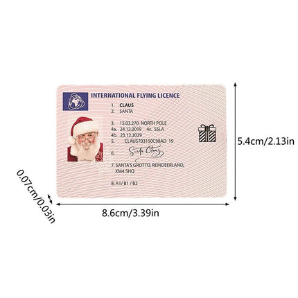 10Pcs Santa Claus Sleigh International Driving Licence Christmas Gift