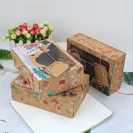 12Pcs Xmas Candy Cookie Gift Boxes Bakery Cupcake Muffin Cake Box