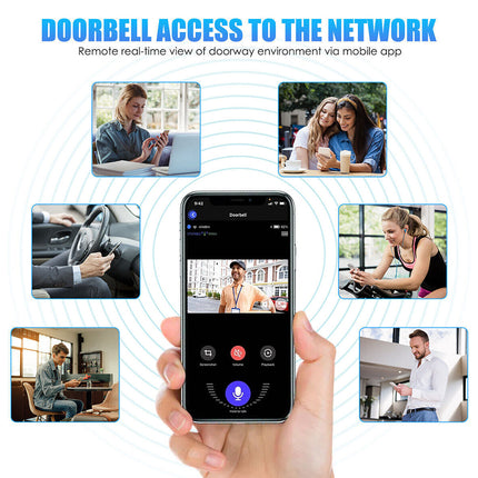 Wireless Smart Doorbell with WiFi Tuya Security Camera Phone Ring Alert