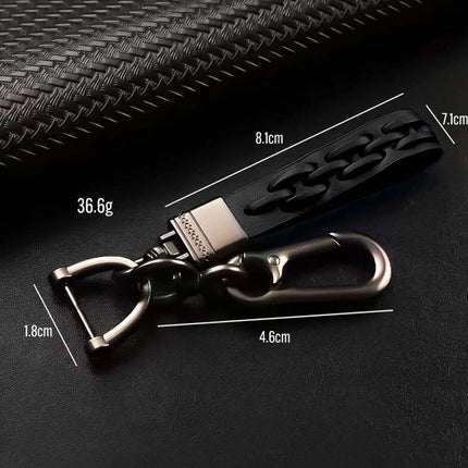 Premium Genuine Leather Car Key Keyring & Stylish Keychain