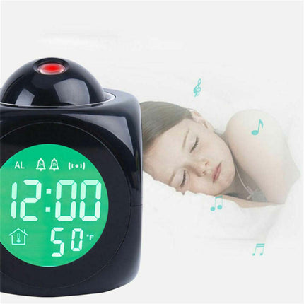 LED Display Projection Clock Temperature Projector Alarm Smart Time Digital
