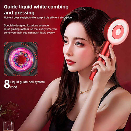 Professional Red Light Therapy Brush Comb for Scalp Massage & Hair Growth