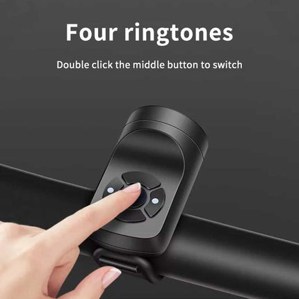 MTB 140dB Electric Bicycle Bell USB Chargeable Horn 4 Mode Anti-theft Alarm