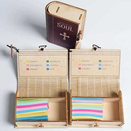 150PCS Bible Verse Cards Handmade Wooden Box Daily Scripture Verses
