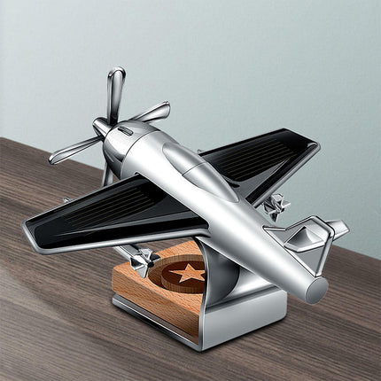 Airplane Solar Perfume Freshener, Dashboard Rotating Car Decor Gift