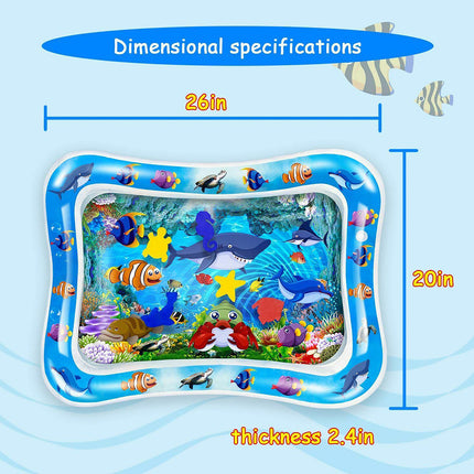 Inflatable Water Play Mat Sea World Tummy Time Fun Toddler Infant