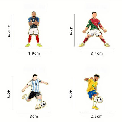 4PCS Football Star Pin Badge Set for Fan Backpack Accessory
