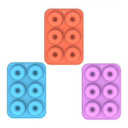 3PCS Silicone Donut Muffin Chocolate Cake Cookie Doughnut Baking Mould Tray