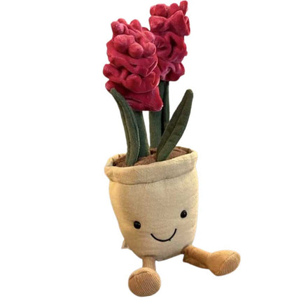 Dark Pink Hyacinth Amuseable Plant Soft Toy Plush Flower
