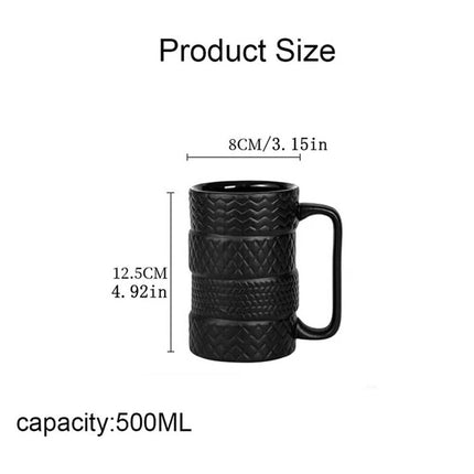 Tyre Tire Mug Large Ceramic 500ml Birthday Christmas Tea Coffee Gift