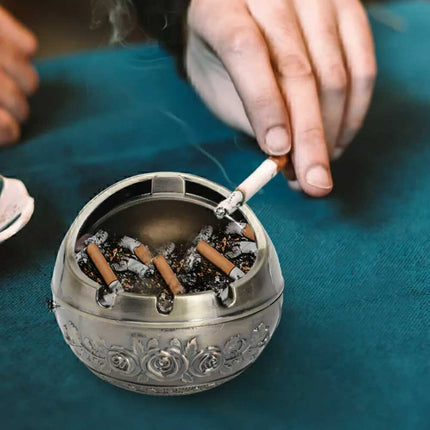 8CM Ashtray with Decorative Lid Holder for Smoking Cigarettes