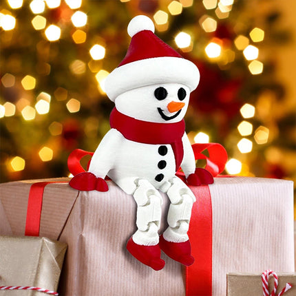 2PCS Christmas 3D Printed Snowman Flexible Festive Tabletop Xmas Gift