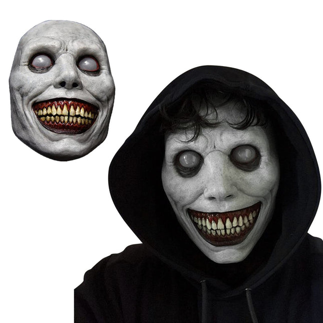 Halloween Demon Ghost Mask Creepy Smiling Scary Horror Cosplay Prop