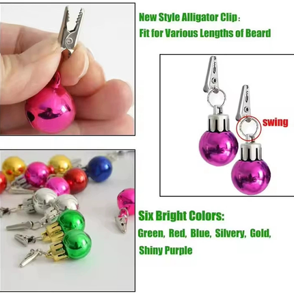10Pcs Mixed Christmas Beard Hair Baubles Mini Festive Clip Decoration Gift Set