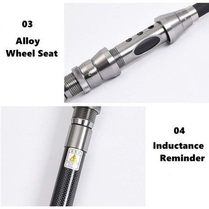 Portable Carbon Fiber Telescopic Fishing Rod Travel Spinning Pole Sea Fresh