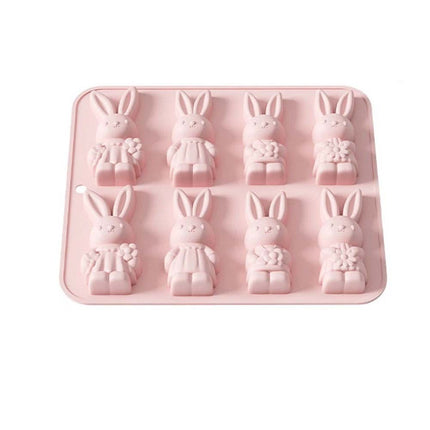 8-Grid Easter Bunny Baking Molds, Food Grade Baking Tools for Cakes