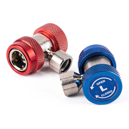 2pcs R134A AC Manifold Adapter Set, High Low Coupler Connector