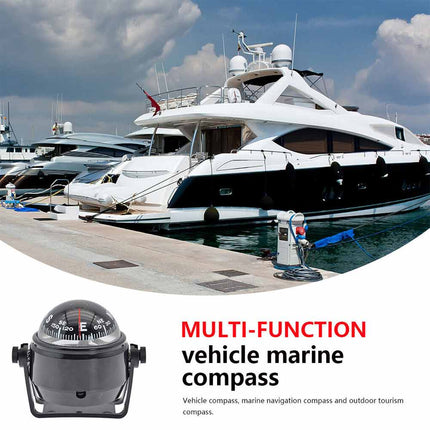 Marine Compass with Mount for Boat Ship Vehicle Outdoor Car Navigation Tool