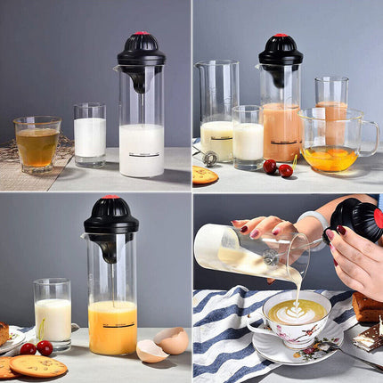 Electric Handheld Milk Frother Coffee Whisk Automatic Kitchen Mixer Jug