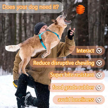 Durable Dog Chew Toy Treat Dispenser Interactive Orange 10cm