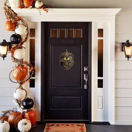 Halloween Iron Skull Doorbell, Spooky Animated Haunted Prop Decor