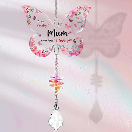 Mothers Day Unique Gift for Mum from Daughter Son, Butterfly Acrylic Suncatcher