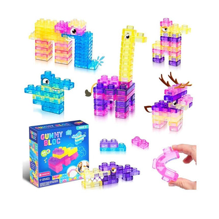 Jelly Blox Mega Pack 40pc – Soft Sensory Building Blocks STEM Toy