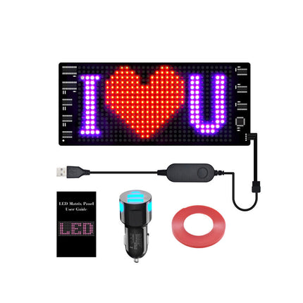 Car RGB LED Scrolling Display Sign, APP Programmable Message Board
