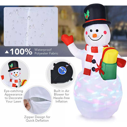 5ft Christmas Inflatable Snowman Decoration LED Light Up Outdoor Yard