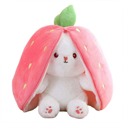 18cm Strawberry Bunny Plush Doll Soft Hide-and-Seek Toy Gift
