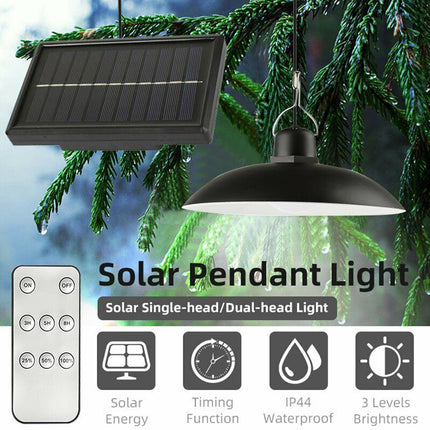 Solar Powered Hanging Pendant Light Outdoor Garden Yard Tent with Remote Control