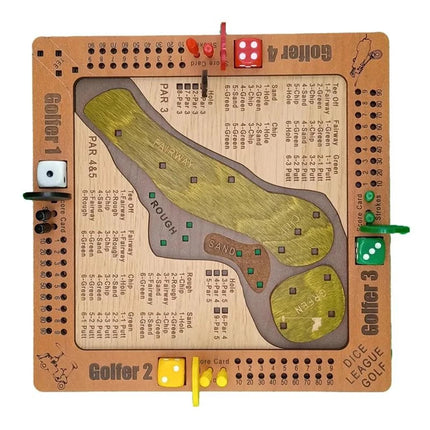 Tabletop Dice Golf Game, Wooden Mini Board Fun Challenge