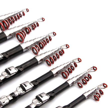 Portable Carbon Fiber Telescopic Fishing Rod Travel Spinning Pole Sea Fresh