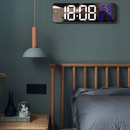 LED Digital Wall Clock, Large Screen with Time, Temperature & Humidity Display