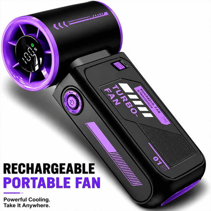 Portable Handheld Turbo Fan 3600mAh USB Rechargeable Adjustable Airflow