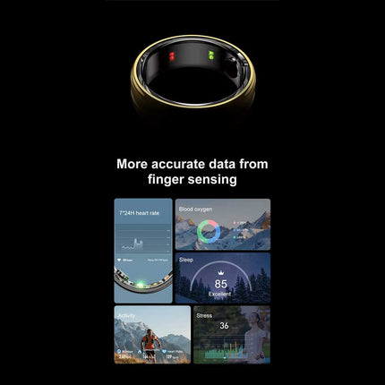 R06 Smart Ring for Men Women Heart Rate Blood Oxygen Fitness Tracker