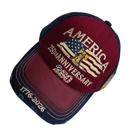 US 250th Anniversary Embroidered Baseball Cap 1776-2026 Gift for Dad