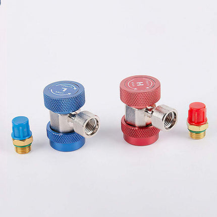 2pcs R134A AC Manifold Adapter Set, High Low Coupler Connector