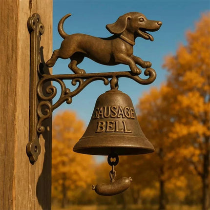 Vintage Resin Sausage Dog Doorbell Rustic Outdoor Dinner Welcome Bell