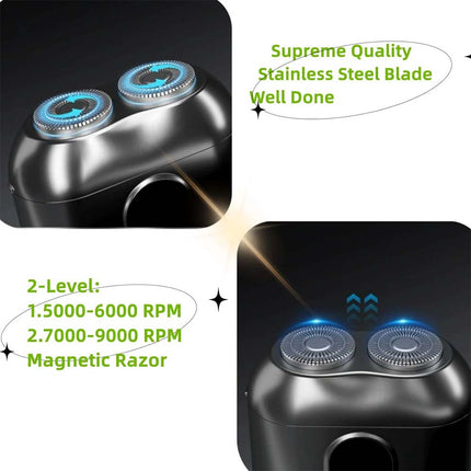 Portable Rotary Shaver Cordless Wet Dry High Speed Beard Trimmer Travel