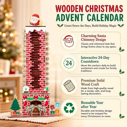 24 Day Xmas Santa Chimney Countdown Calendar Puzzle Toy NEW
