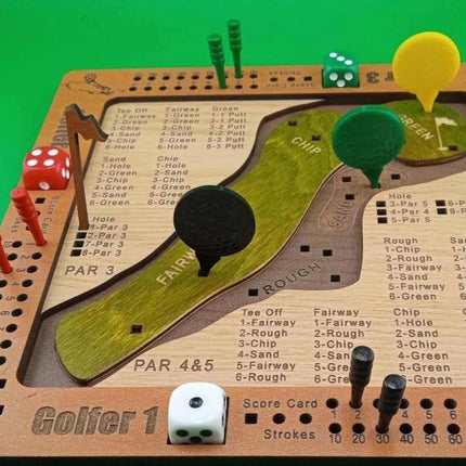 Tabletop Dice Golf Game, Wooden Mini Board Fun Challenge
