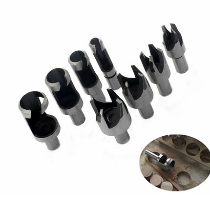 8PCS Wood Plug Cutter Dowel Making Kit Drill Tenon Woodworking Tools