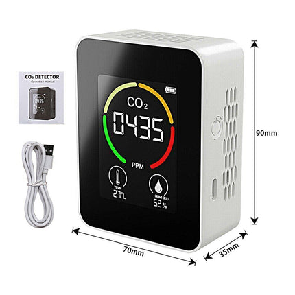 CO2 Monitor, Temperature Humidity Sensor, Air Quality Tester & CO2 Detector