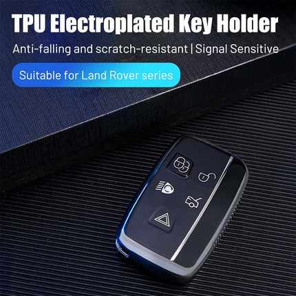 For Land Rover Range Rover Sport Evoque Jaguar Key Fob Cover, Protective Silicone/Leather Shell Case with Keyring