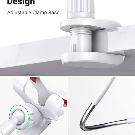 UGREEN Adjustable Bed Phone Holder, Overhead Clamp Long Arm for 4-7.2" Devices