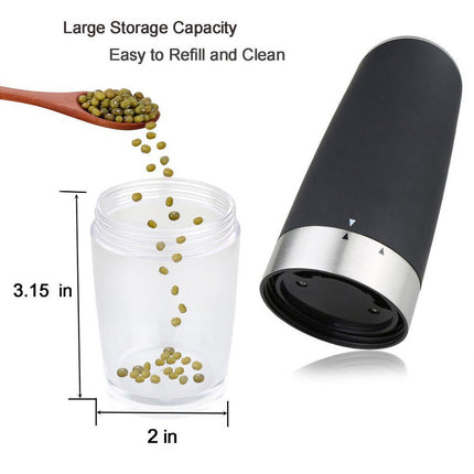 Electric Pepper Mill & Salt Grinder, Gravity Automatic Battery LED