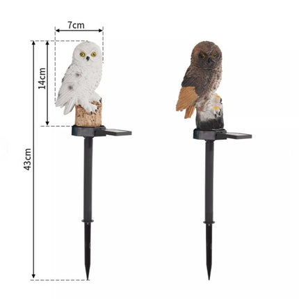Solar Owl Garden Light LED Waterproof Outdoor Novelty Lawn Ornament Lamp